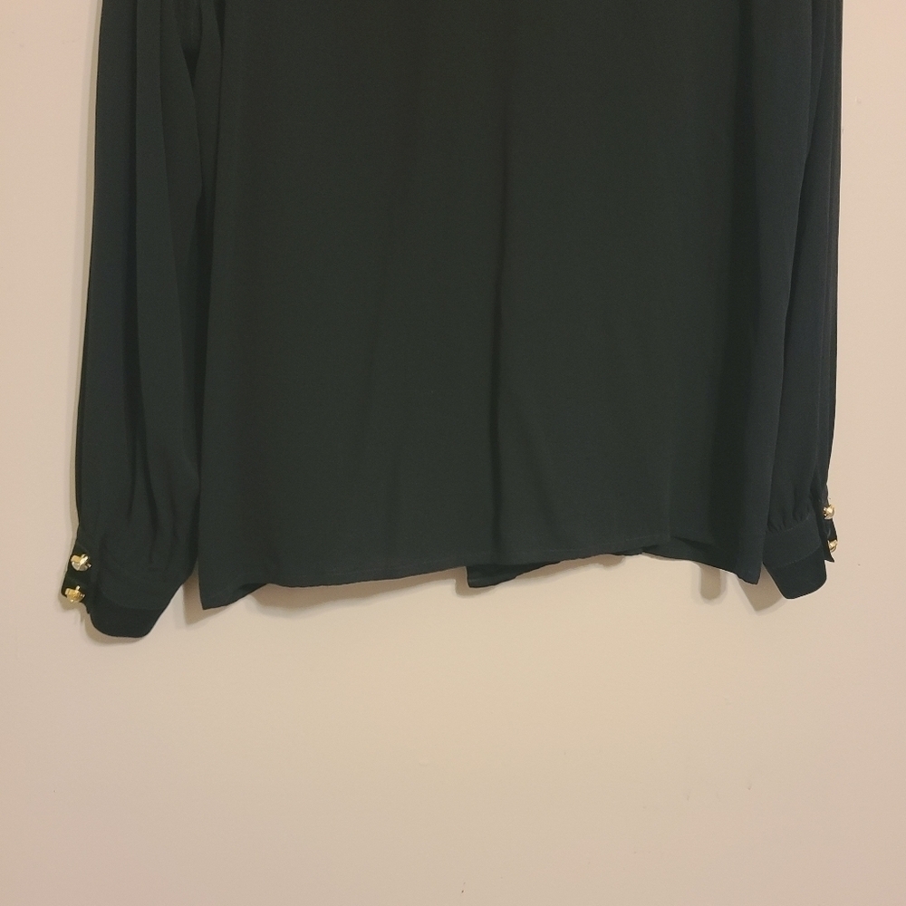 Escada | Women's Black Button Down Silk Shirt (Italian Size 42; US Medium) - Picture 13 of 16